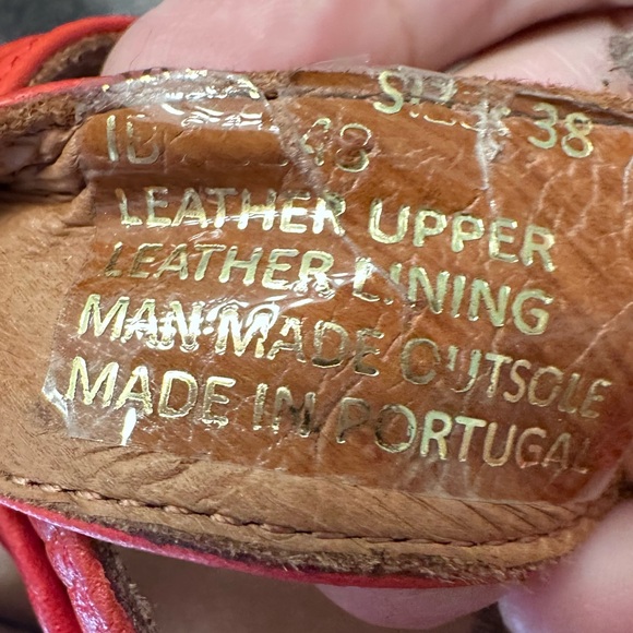 Miz Mooz Women's Strappy Criss cross Red Leather Sandals Size 38/7.5 Comfort - Picture 11 of 11